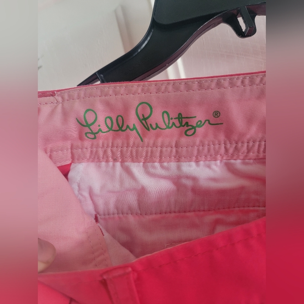 Lilly Pulitzer Pink Bermuda Shorts Cotton Blend - Picture 3 of 5